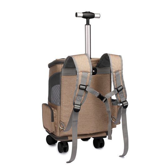 2-in-1 Rolling Pet Voyager – The Ultimate Foldable Travel Carrier
