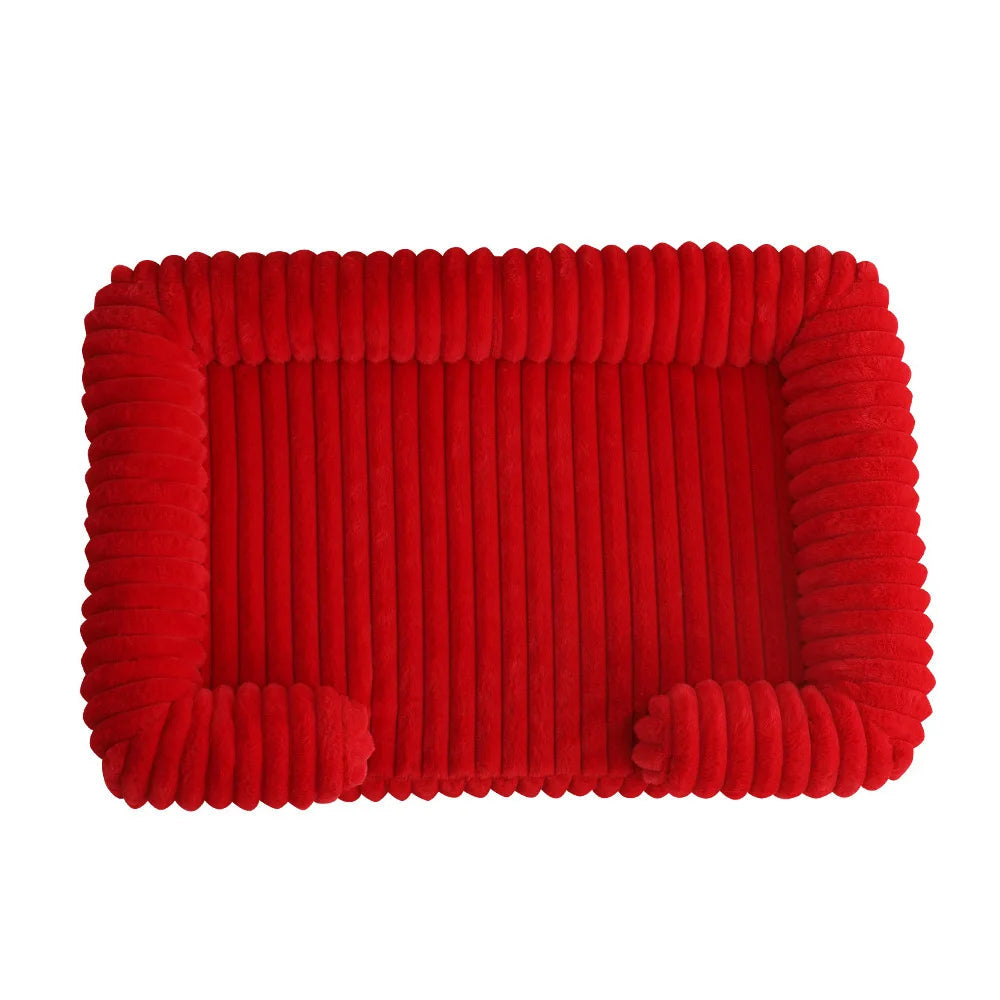Orthopedic Ribbed Sofa – Ultra-Soft Faux Rabbit Fur Lounge