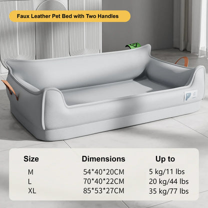 Orthopedic Leather Dog Sofa - Waterproof & Premium Support