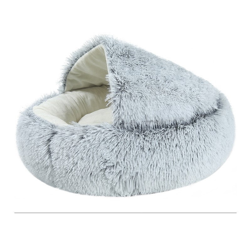 Cozy Thermal Cat Cave - Velvety Fleece Covered Bed