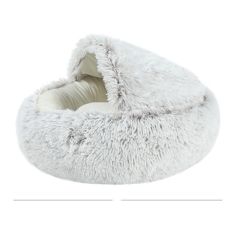 Cozy Thermal Cat Cave - Velvety Fleece Covered Bed