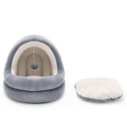 Plush Hideaway Dome – Ultra-Soft 2-in-1 Cat Sanctuary