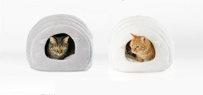 Cozy Caterpillar Cave – Semi-Enclosed 360° Thermal Cat Bed