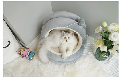 Plush Hideaway Dome – Ultra-Soft 2-in-1 Cat Sanctuary