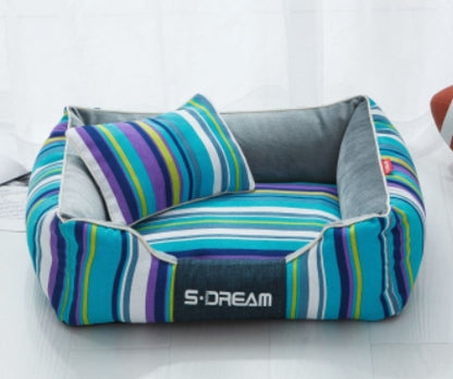 Vibrant Voyager Sofa – Waterproof Striped Lounge Bed