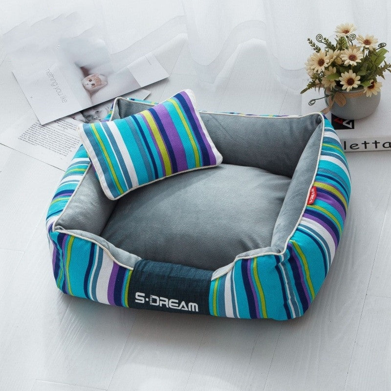 Vibrant Voyager Sofa – Waterproof Striped Lounge Bed