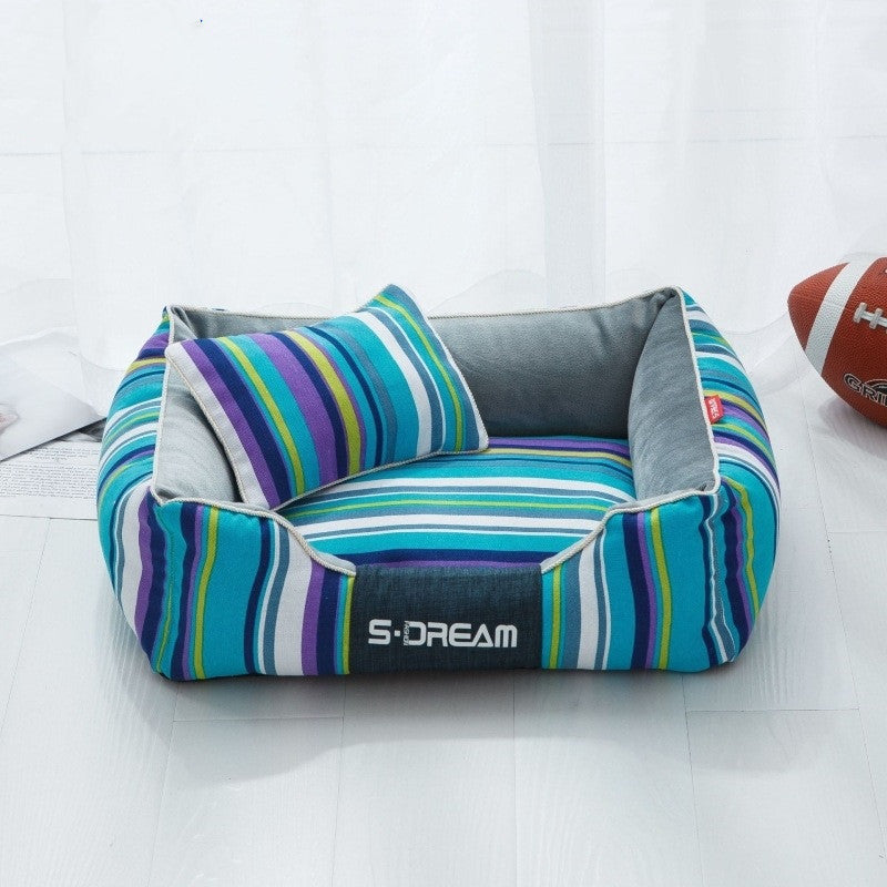Vibrant Voyager Sofa – Waterproof Striped Lounge Bed