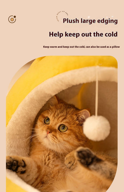 Lightning Mouse Hooded Sanctuary – Ultra-Warm Triple-Fleece Cat Cave