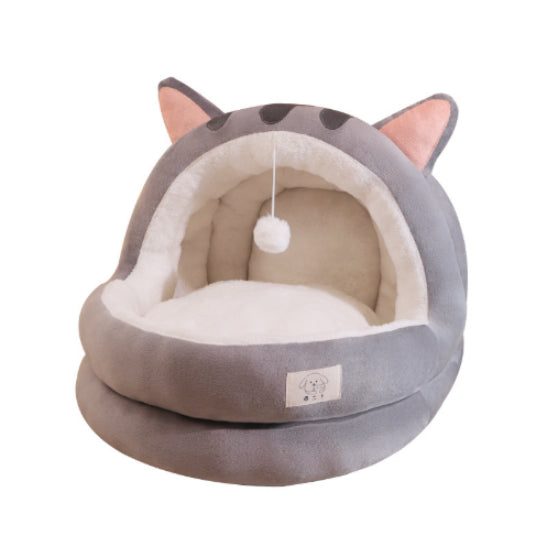 Lightning Mouse Hooded Sanctuary – Ultra-Warm Triple-Fleece Cat Cave
