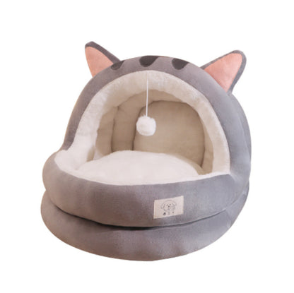 Lightning Mouse Hooded Sanctuary – Ultra-Warm Triple-Fleece Cat Cave