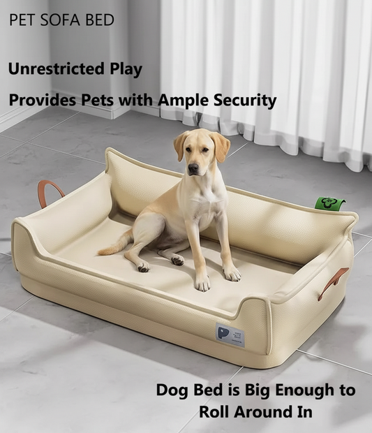 Orthopedic Leather Dog Sofa - Waterproof & Premium Support