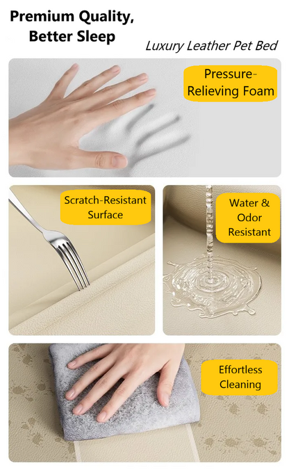 Orthopedic Leather Dog Sofa - Waterproof & Premium Support