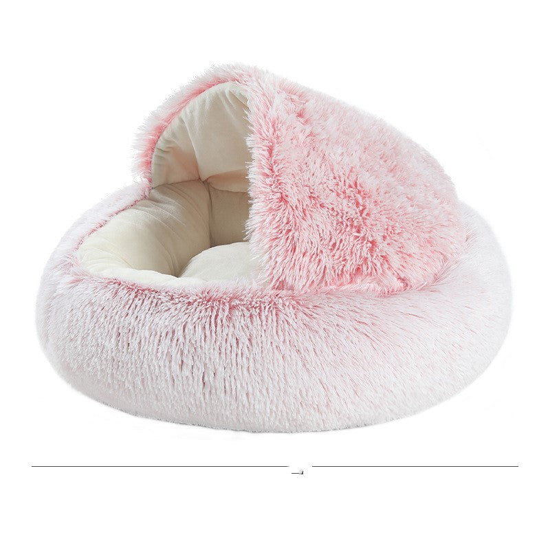Cozy Thermal Cat Cave - Velvety Fleece Covered Bed