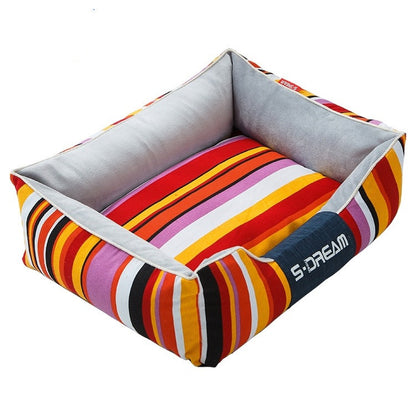 Vibrant Voyager Sofa – Waterproof Striped Lounge Bed
