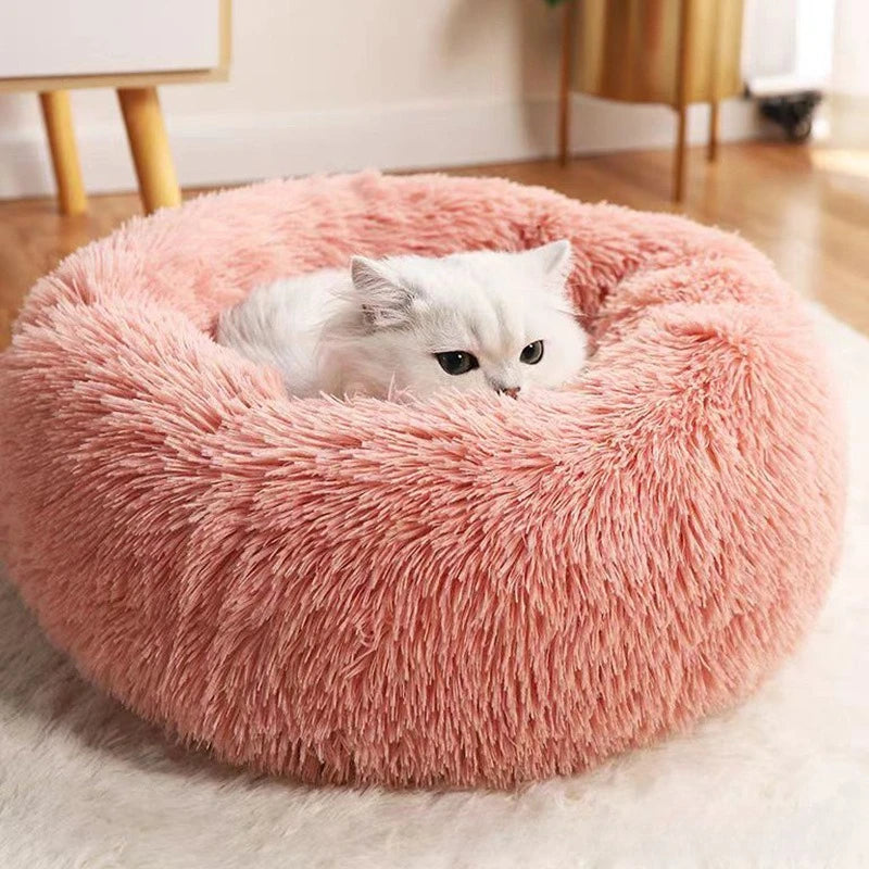 Calming Donut Cuddler – Luxury Shag Faux Fur Bed