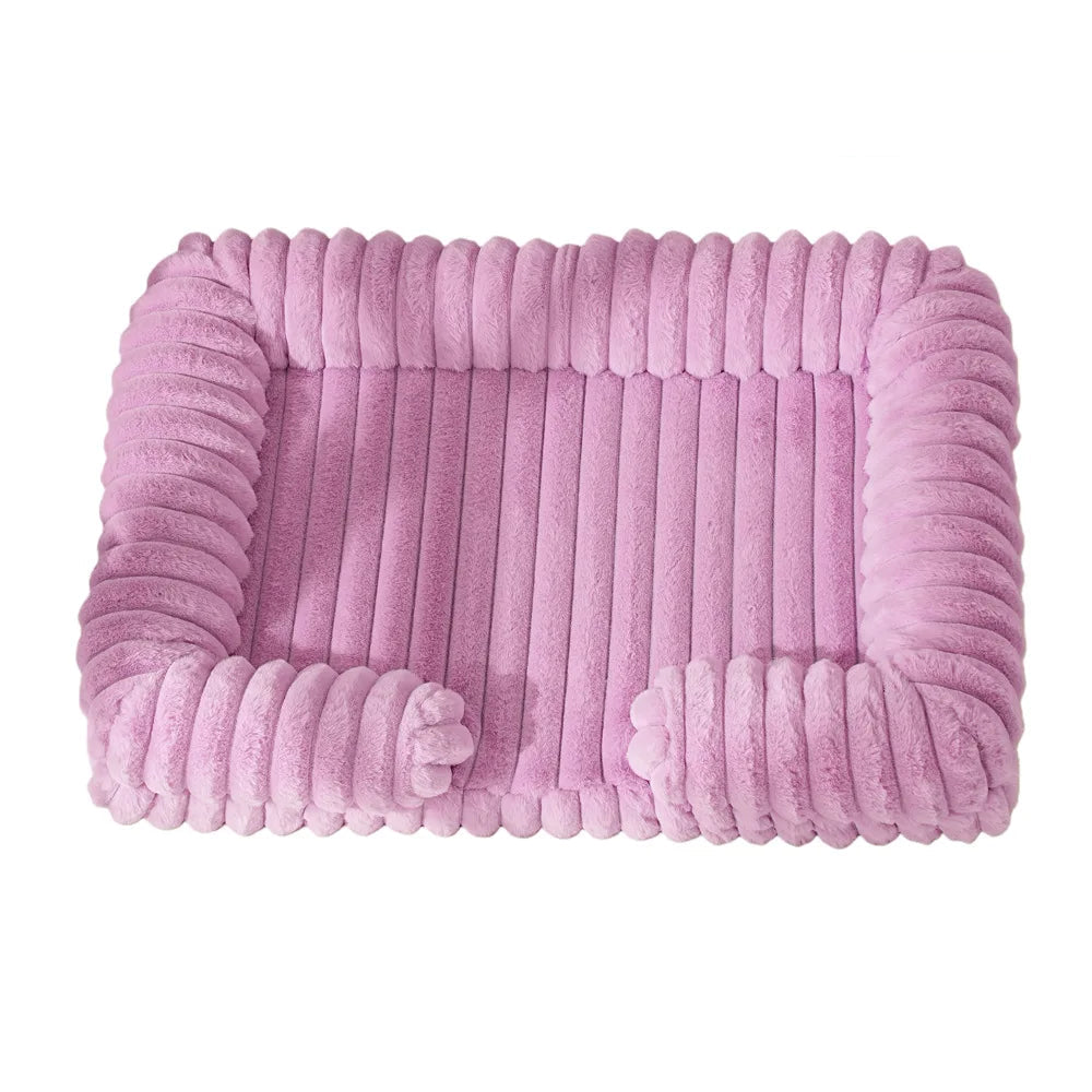 Orthopedic Ribbed Sofa – Ultra-Soft Faux Rabbit Fur Lounge