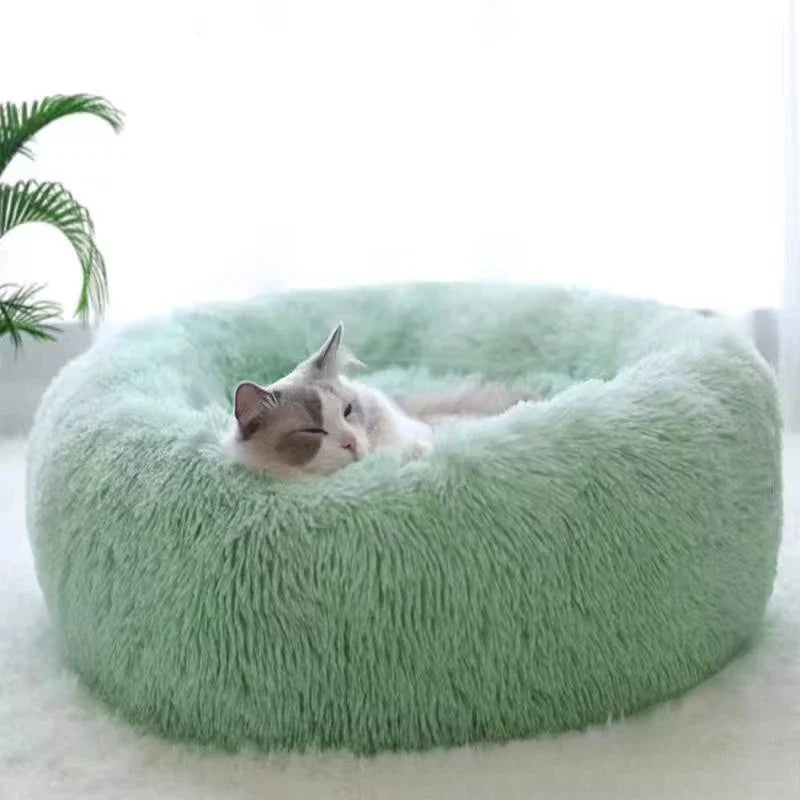 Calming Donut Cuddler – Luxury Shag Faux Fur Bed