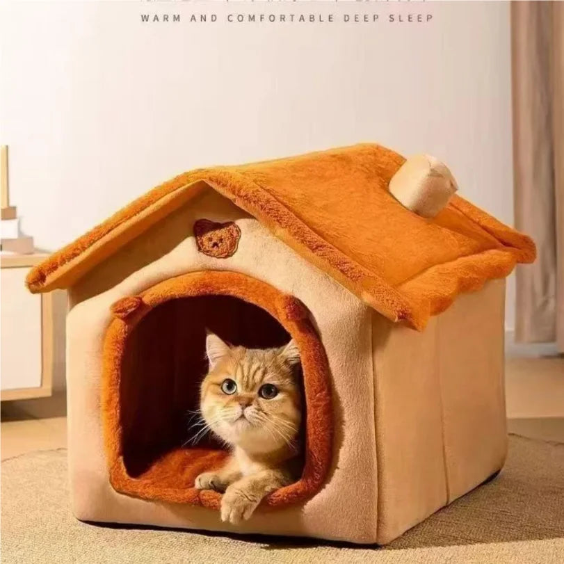 Plush Cottage Sanctuary – All-Season 2-in-1 Pet House