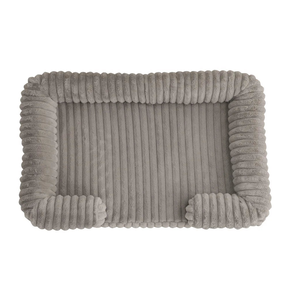 Orthopedic Ribbed Sofa – Ultra-Soft Faux Rabbit Fur Lounge