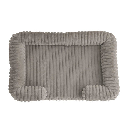 Orthopedic Ribbed Sofa – Ultra-Soft Faux Rabbit Fur Lounge