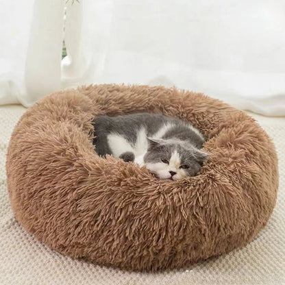 Calming Donut Cuddler – Luxury Shag Faux Fur Bed