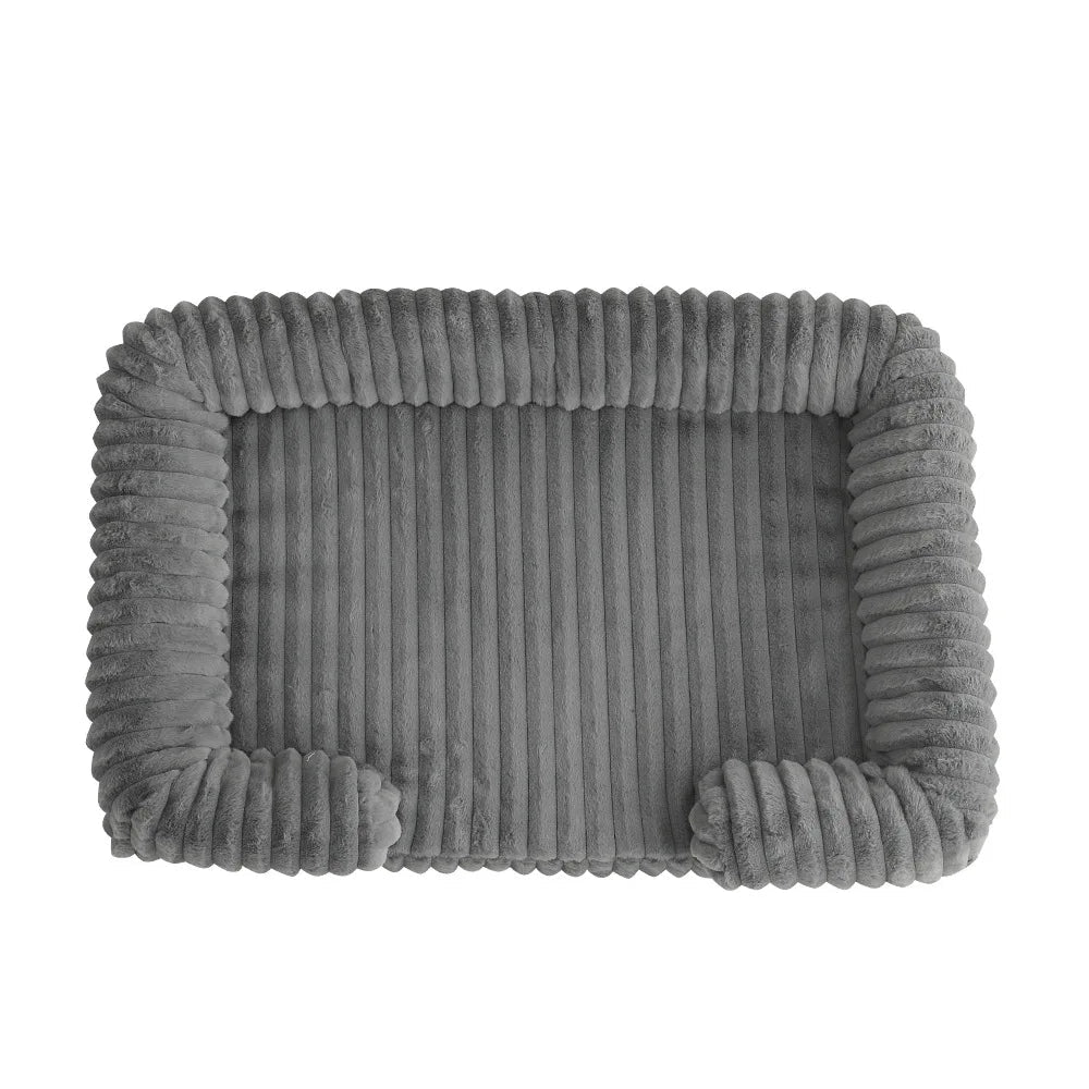 Orthopedic Ribbed Sofa – Ultra-Soft Faux Rabbit Fur Lounge