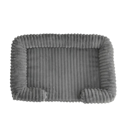 Orthopedic Ribbed Sofa – Ultra-Soft Faux Rabbit Fur Lounge