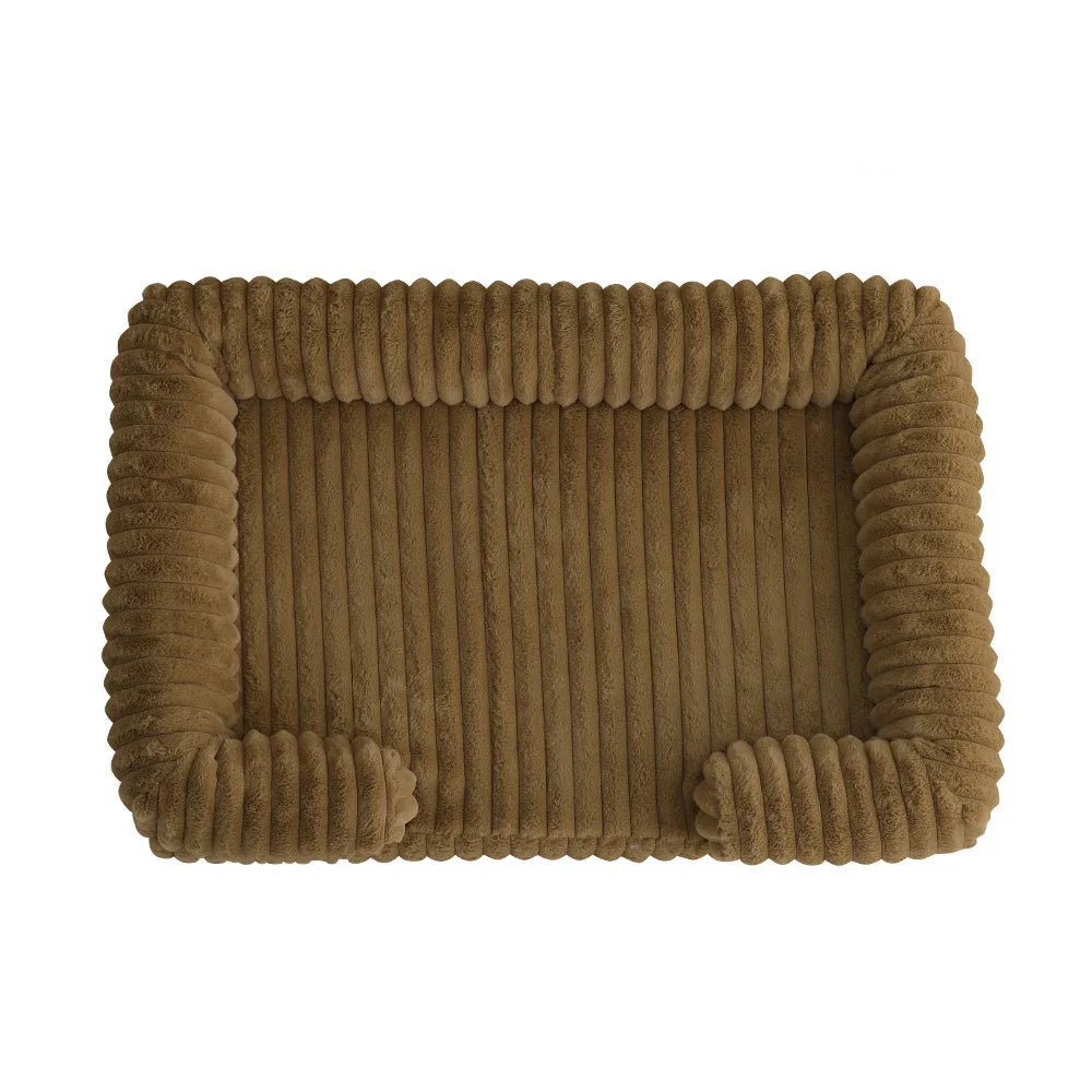 Orthopedic Ribbed Sofa – Ultra-Soft Faux Rabbit Fur Lounge