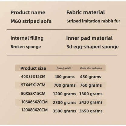 Orthopedic Ribbed Sofa – Ultra-Soft Faux Rabbit Fur Lounge