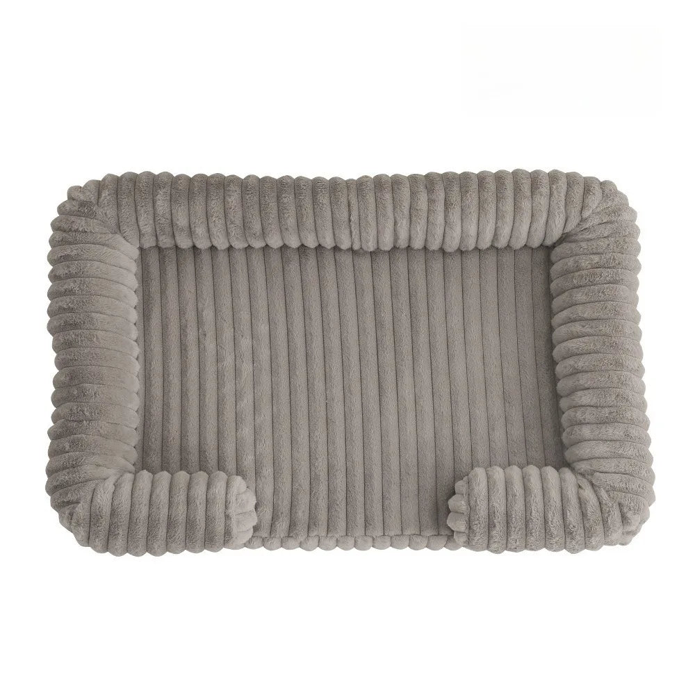 Orthopedic Ribbed Sofa – Ultra-Soft Faux Rabbit Fur Lounge