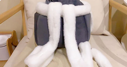 Bunny-Ears Snuggle Pouch – Ultra-Soft Plush Winter Carrier