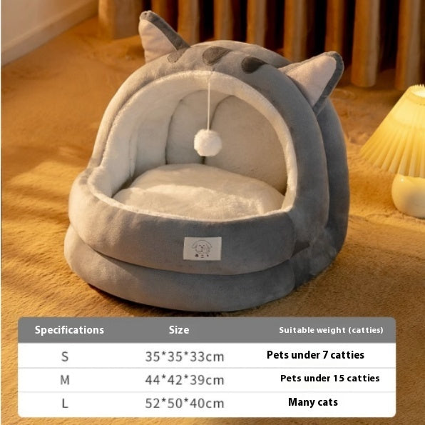 Lightning Mouse Hooded Sanctuary – Ultra-Warm Triple-Fleece Cat Cave